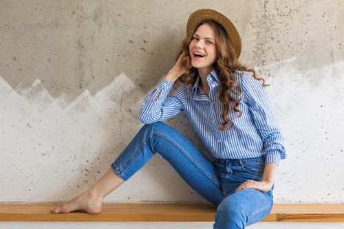 Damenjeans mit hoher Taille 3